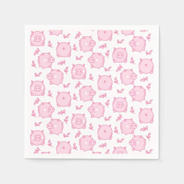 Pig Birthday Party Pink Serviette (Vorderseite)
