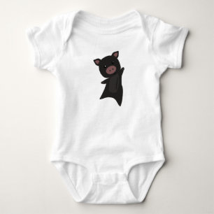 Pig Black Piggy Niedlicher Tiere Kinder Baby Strampler