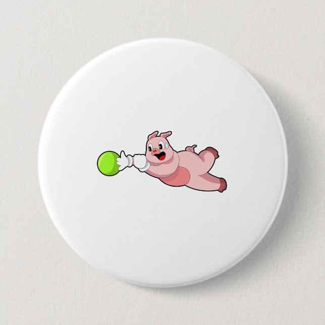 Pig Bowling Bowling Button (Vorderseite)