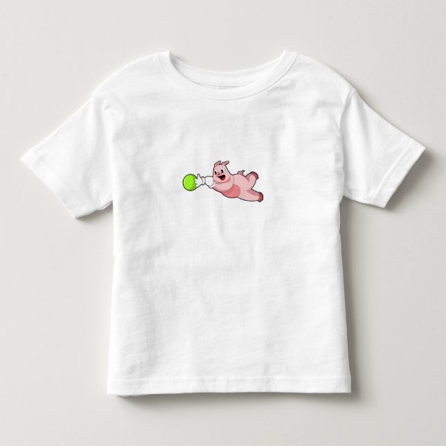 Pig Bowling Bowling Kleinkind T-shirt (Vorderseite)