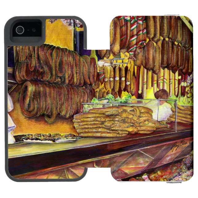 Pig, Budapest Incipio iPhone Geldbeutel-Hülle (Folio Geöffnet)