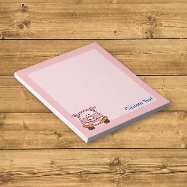 Pig Cartoon Car Notepad Notizblock (Von Creator hochgeladen)