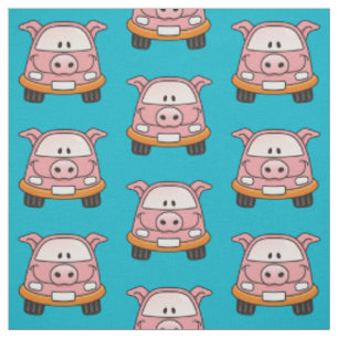 Pig-Cartoon-Muster Stoff