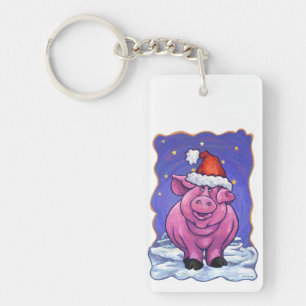Pig Christmas Schlüsselanhänger