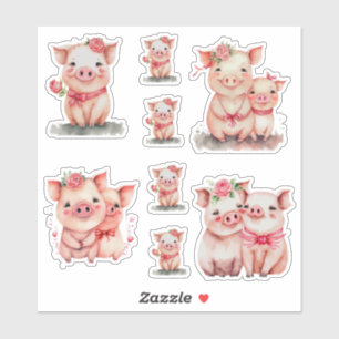 Pig Cuddles Aufkleber