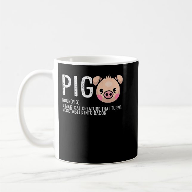 Pig Definition Bacon Funny Bacon Lovers Bacon  Kaffeetasse (Links)