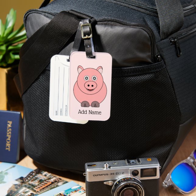 Pig Design Personalisiert Gepäckanhänger (Vorderseite & Rückseite)