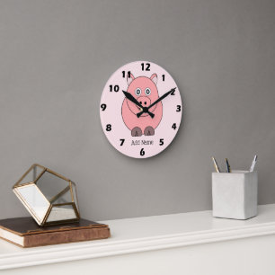 Pig Design Personalisiert Runde Wanduhr
