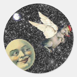 Pig Dreams Runder Aufkleber