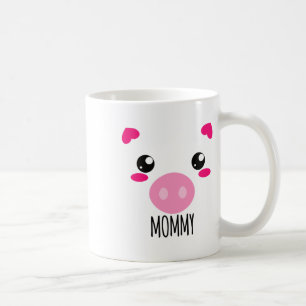 Pig Face Kawaii Halloween Kostüm für Mommy Funny Kaffeetasse