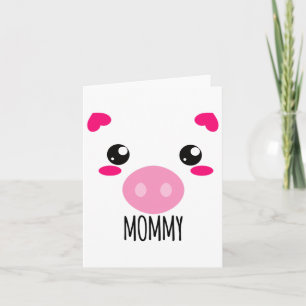 Pig Face Kawaii Halloween Kostüm für Mommy Funny Karte