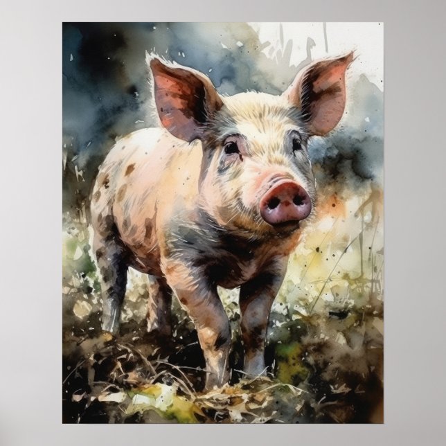 Pig Farm Animal Art Print Poster (Vorne)