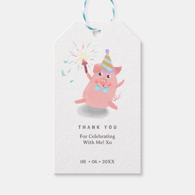 PIG Farm Animals Pig Barnyard Geschenkanhänger (Vorderseite)
