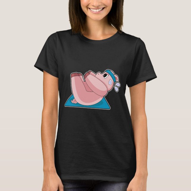 Pig Fitness Abs Workout Sports T-Shirt (Vorderseite)