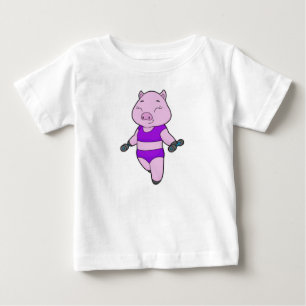 Pig Fitness Dumbell Baby T-shirt
