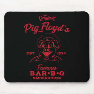 Pig Floyd's Berühmtes Byr-b-q Smokehouse Funny Gri Mousepad