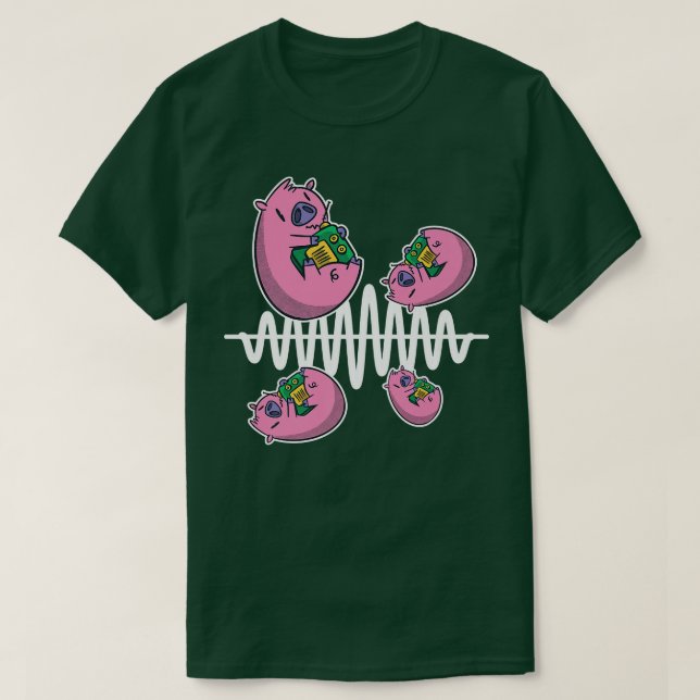Pig Fly Around Frequency Waves Ham Radio Operator  T-Shirt (Design vorne)