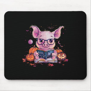 Pig Halloween Costume Pumpkin Hexenkraft Buch lese Mousepad
