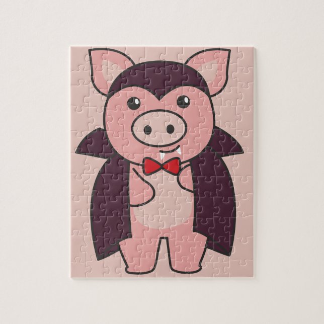 Pig Halloween Niedlich Devil Vampire Kostume Jigsa (Vertikal)