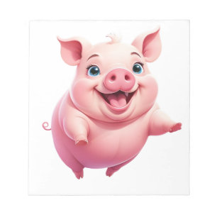 Pig Happy Spielspass Springen in die Luft fröhlich Notizblock