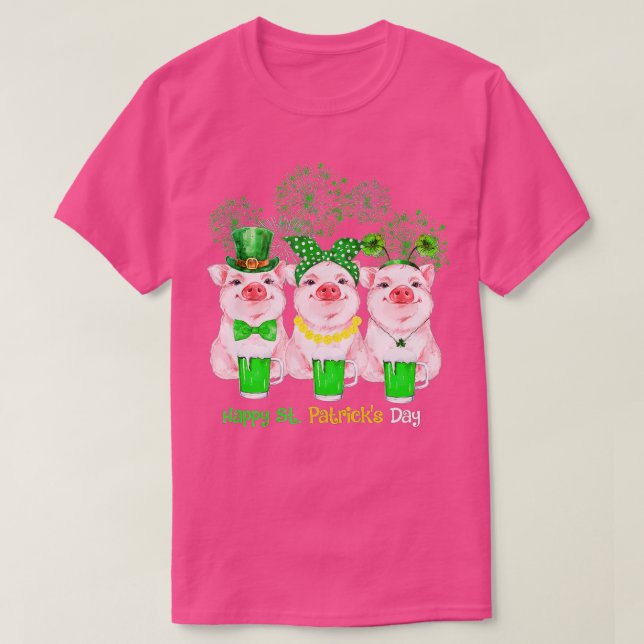 Pig Happy St Patricks Day Family Farmer Farming Lo T-Shirt (Design vorne)