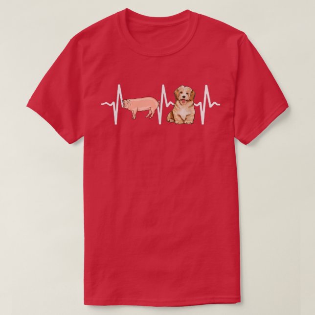 Pig Havanese Heartbeat Dog Lover T-Shirt (Design vorne)