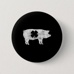 Pig Hog Grillen Meat Gift St. Patrick's Day Kleebl Button