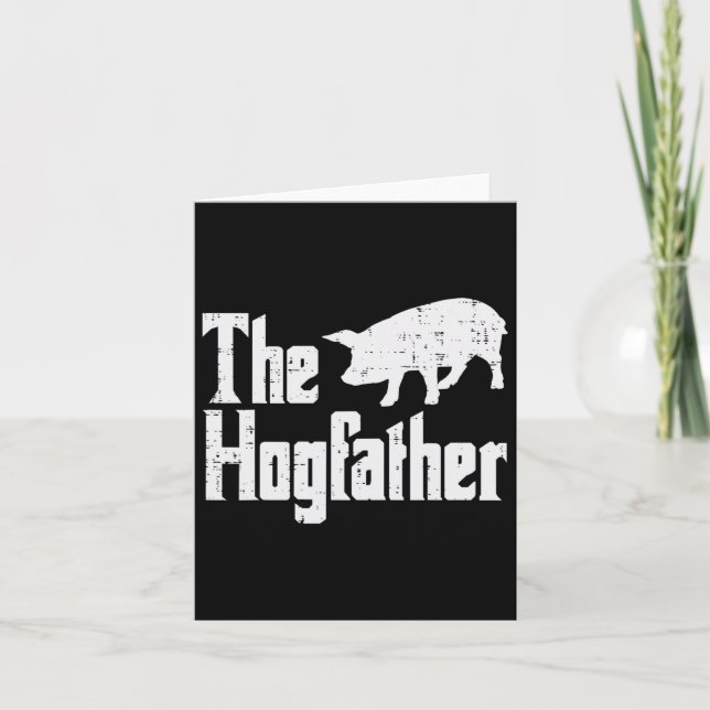 Pig Hogvater Funny Hog Vater Vathers Day Parody Karte (Vorderseite)