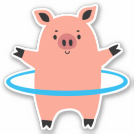 Pig Hula Hoop Aufkleber