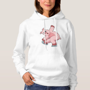Pig Ice Skaten Ice Skate Hoodie