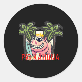 Pig Kahuna Tropical Hawaii Souvenir Surfstrand Runder Aufkleber