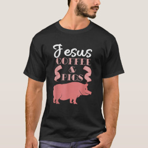 Pig Lover Jesus Kaffee Schweine T-Shirt
