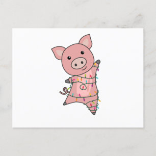 Pig Merry Christmas Animals Pigs Postkarte