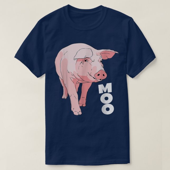 Pig Moo Funny Cow 4589 T-Shirt (Design vorne)