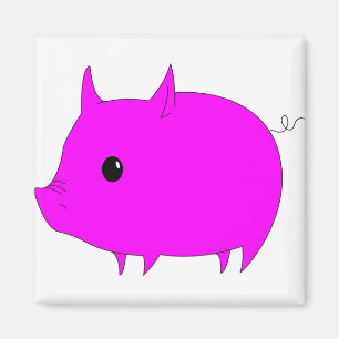 Pig Niedlich Magenta Tiere Säugetiere rosa Tiere Magnet
