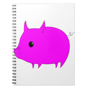 Pig Niedlich Magenta Tiere Säugetiere rosa Tiere Notizblock