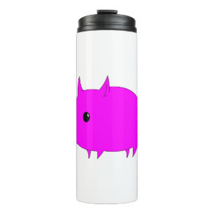 Pig Niedlich Magenta Tiere Säugetiere rosa Tiere Thermosbecher