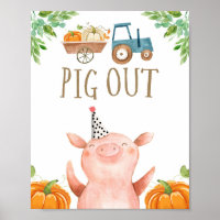 Pig out Farm Animals Pumpkin Fall Boy Geburtstag