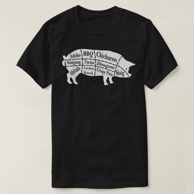 Pig Parts Filipino Food GRILLEN Pinoy Adobo Funny  T-Shirt (Design vorne)