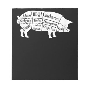 Pig Parts Food GRILLEN Pinoy Adobo Liebhaber Gesch Notizblock
