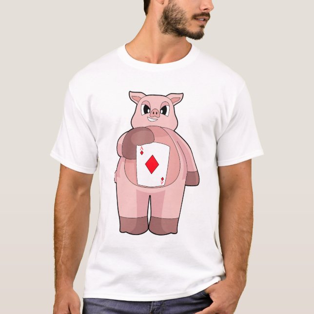 Pig Poker Poker Cards Card Game T-Shirt (Vorderseite)