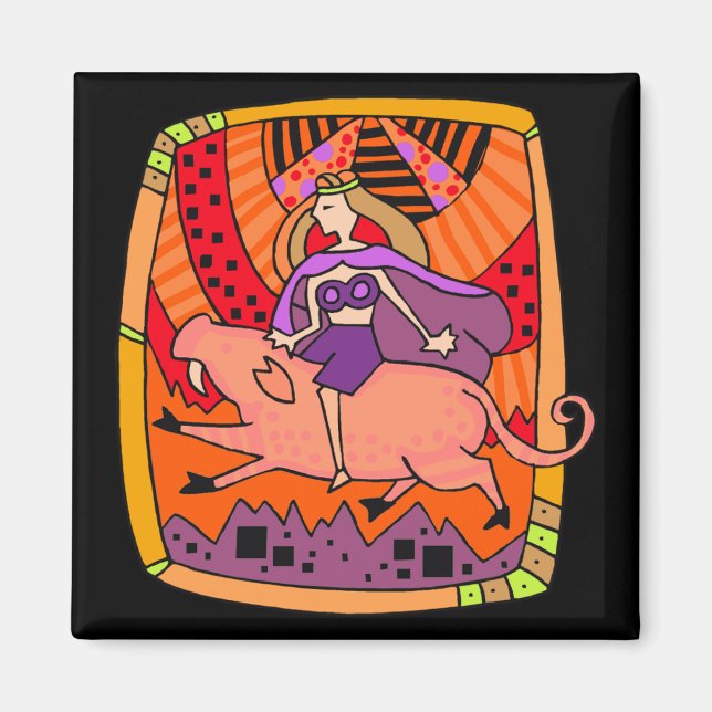 Pig Ride Magnet (Vorne)