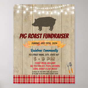 Pig Roast Fundraiser-Ereignisvorlage Poster