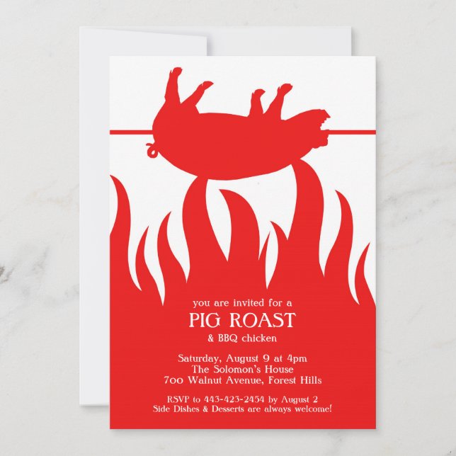 Pig Roast GRILLEN Einladung (Vorderseite)