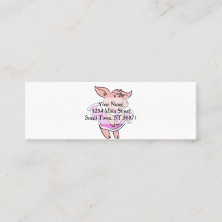 Pig rosa Kleid | Hintergrundfarbe auswählen Mini Visitenkarte