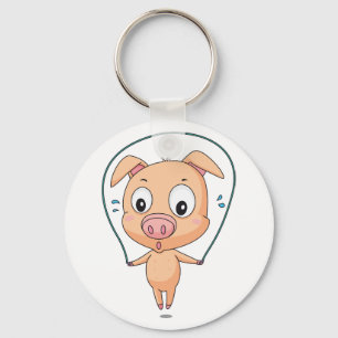 Pig Skipping Schlüsselanhänger