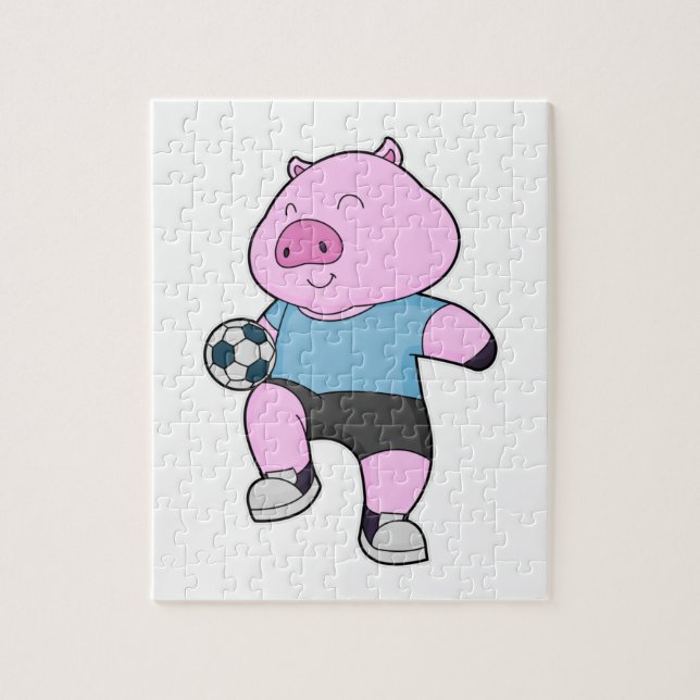 Pig Soccer Player Soccer (Vertikal)