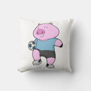 Pig Soccer Player Soccer Kissen