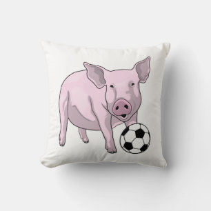 Pig Soccer Player Soccer Kissen