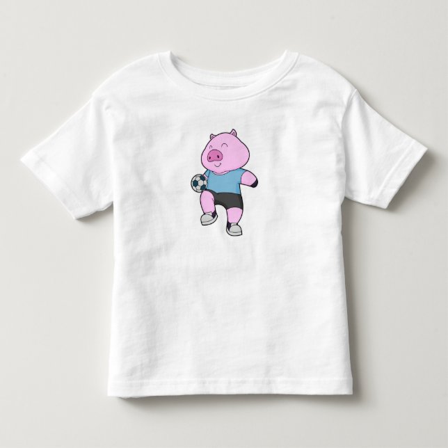 Pig Soccer Player Soccer Kleinkind T-shirt (Vorderseite)